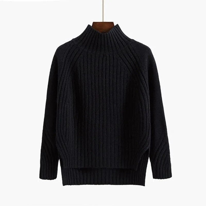 Stickad tröja - Ribbad - Turtleneck - Stickad tröja - Damstickat