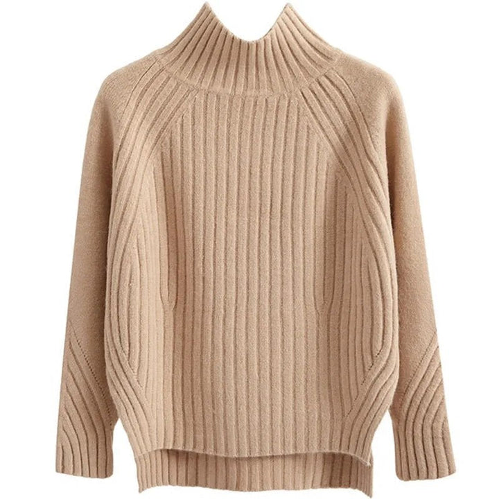 Stickad tröja - Ribbad - Turtleneck - Stickad tröja - Damstickat