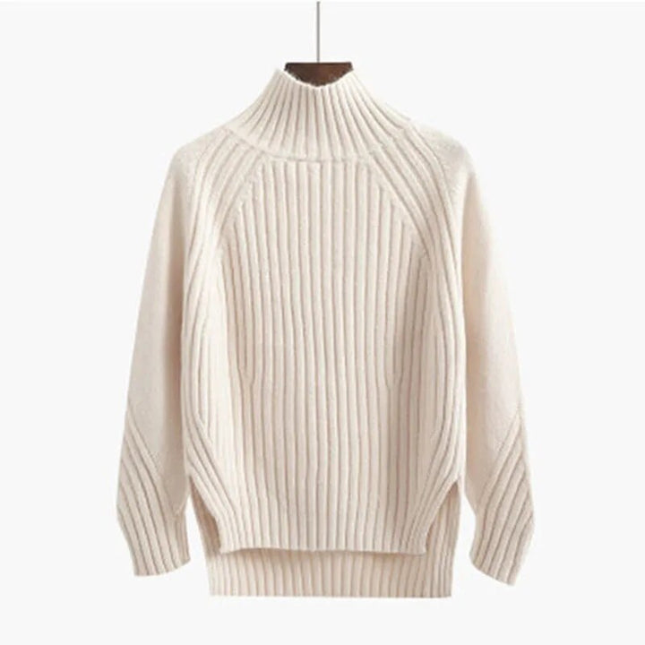 Stickad tröja - Ribbad - Turtleneck - Stickad tröja - Damstickat