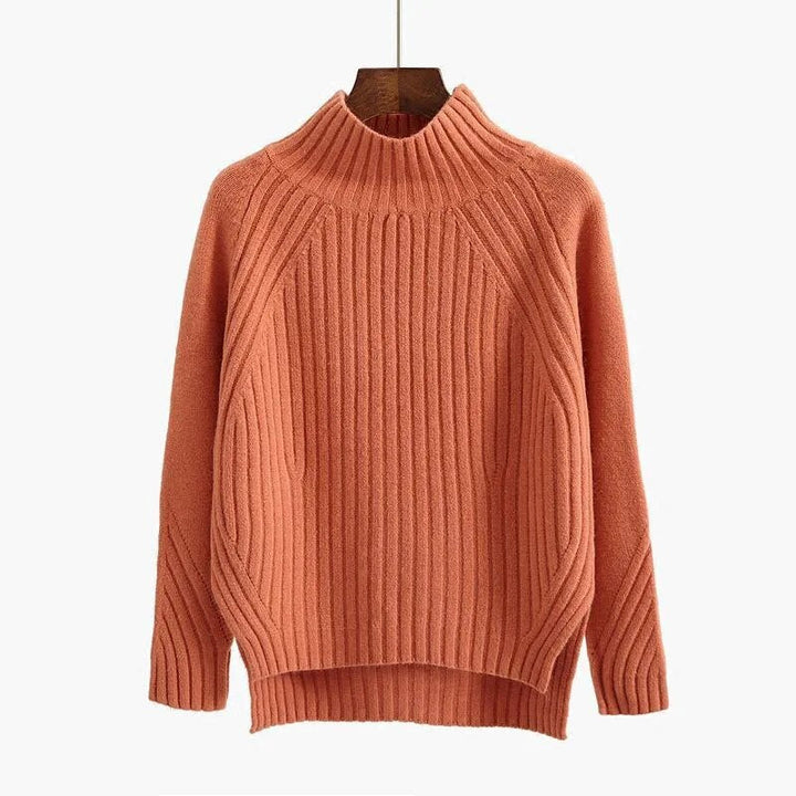 Stickad tröja - Ribbad - Turtleneck - Stickad tröja - Damstickat