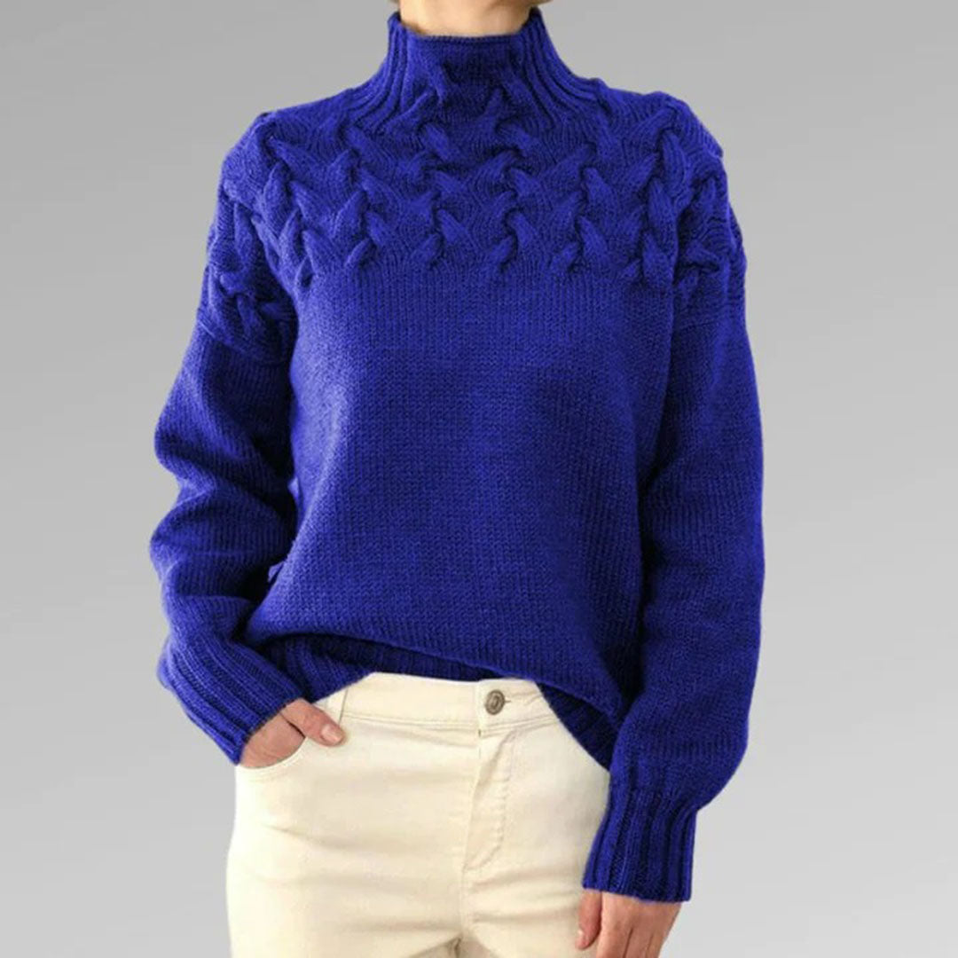Stickad tröja - Turtleneck - Loose Fit - Jumper - Damkläder