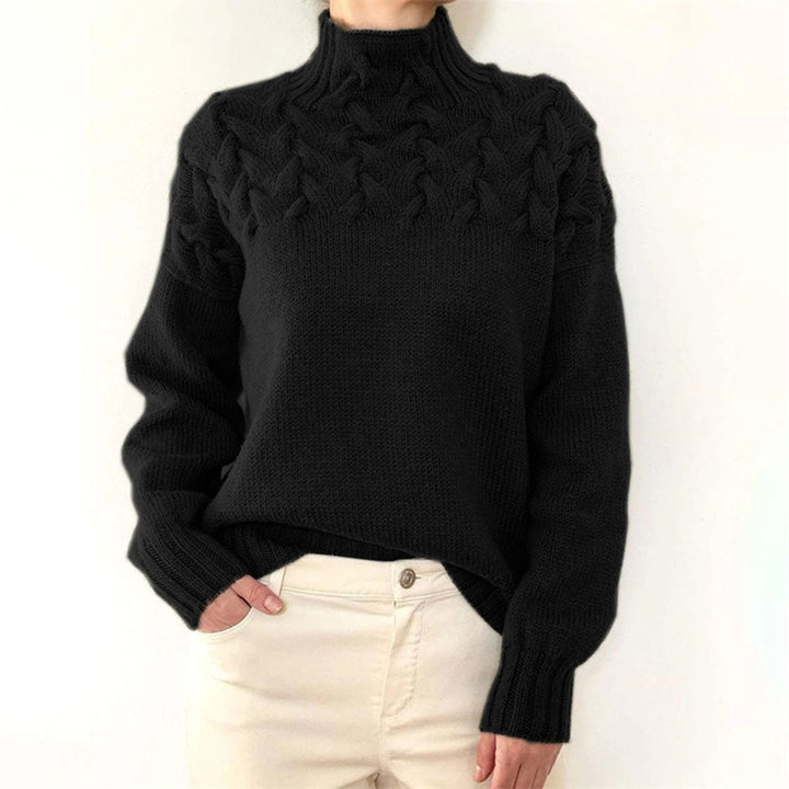 Stickad tröja - Turtleneck - Loose Fit - Jumper - Damkläder