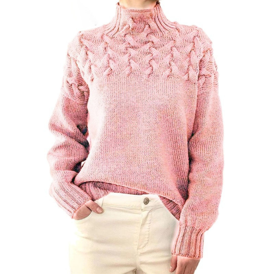 Stickad tröja - Turtleneck - Loose Fit - Jumper - Damkläder