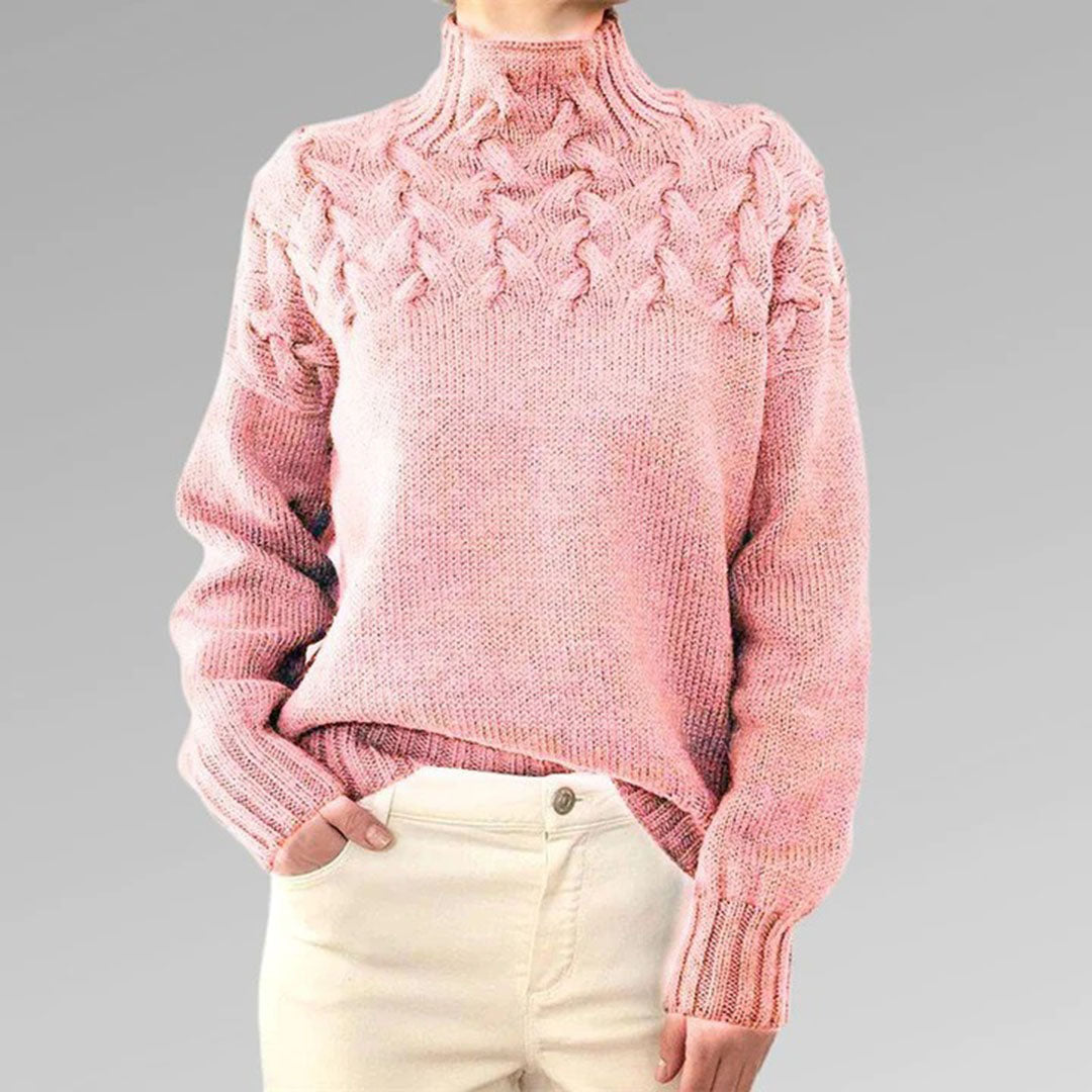 Stickad tröja - Turtleneck - Loose Fit - Jumper - Damkläder