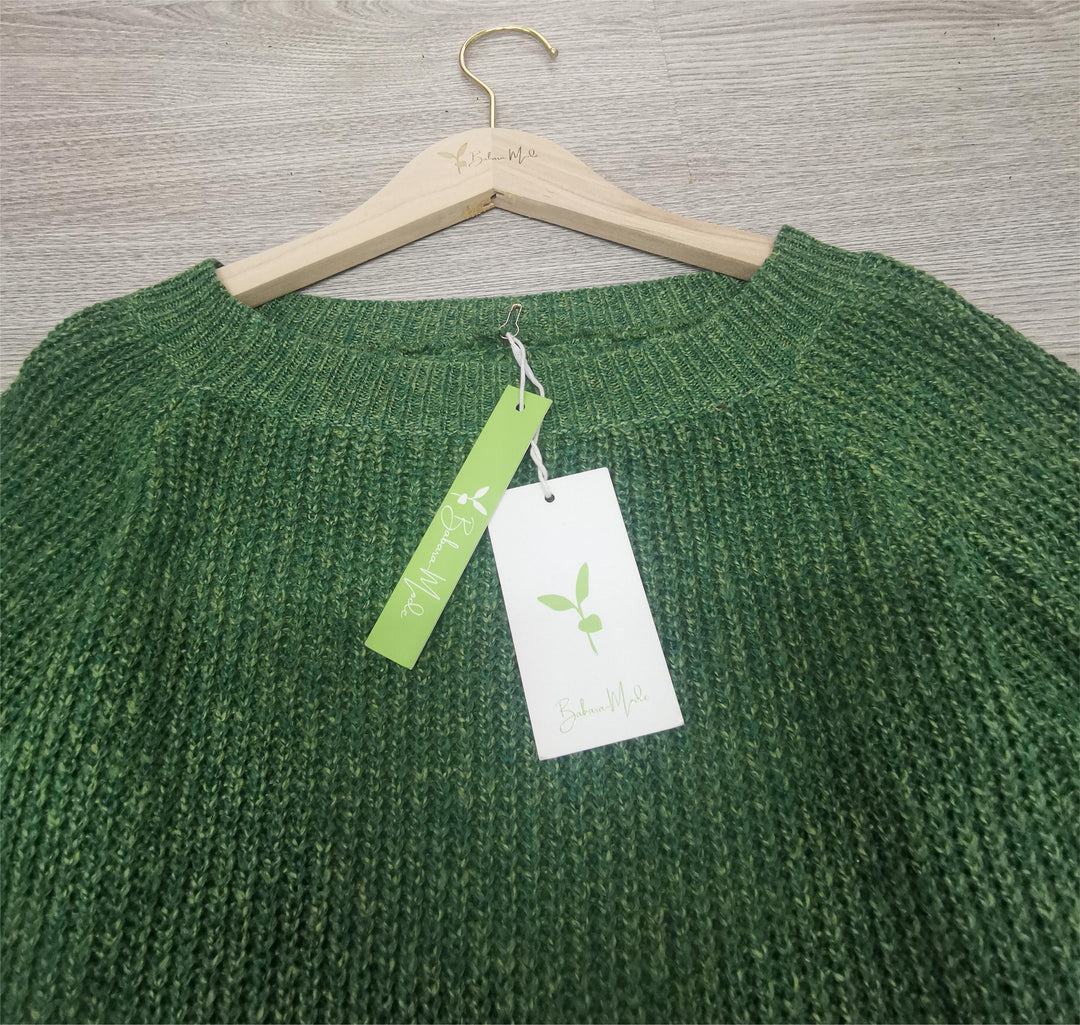 Stickad tröja | Varm | Grön | Pullover | Damstickad tröja