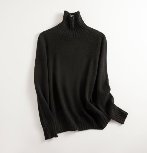 Stickad tröja | Varm | Sömlös | Turtlenek | Ulltröja