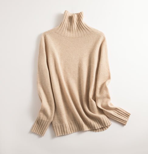 Stickad tröja | Varm | Sömlös | Turtlenek | Ulltröja