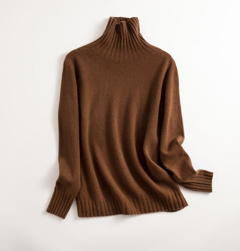 Stickad tröja | Varm | Sömlös | Turtlenek | Ulltröja
