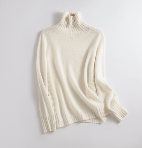 Stickad tröja | Varm | Sömlös | Turtlenek | Ulltröja