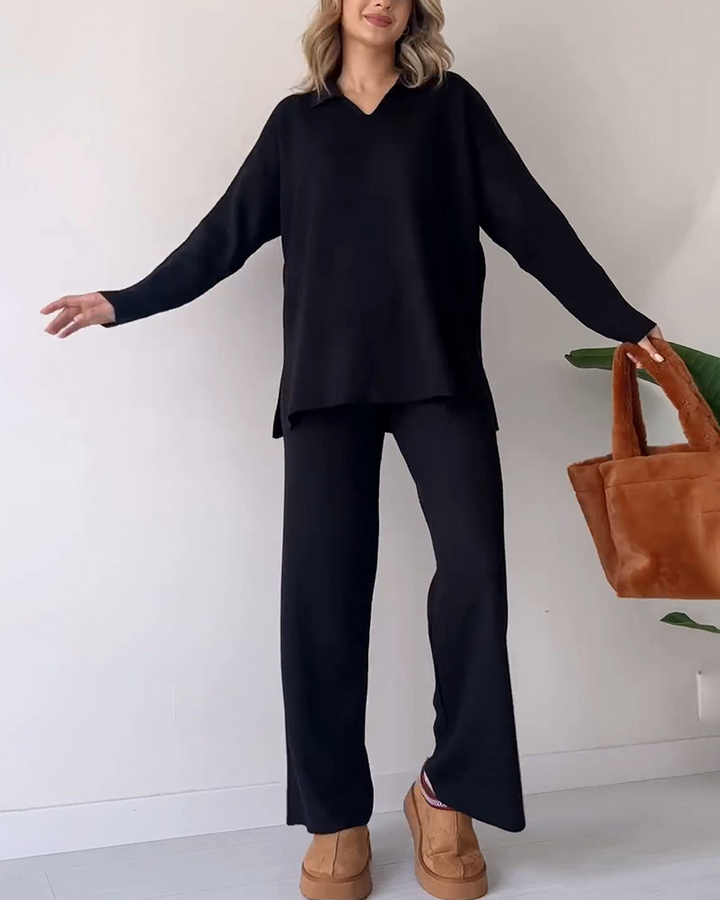 Stickat Co-Ord Set | Wide Leg | Oversized Sweater | Loungewear Set | Co-Ord Set Women