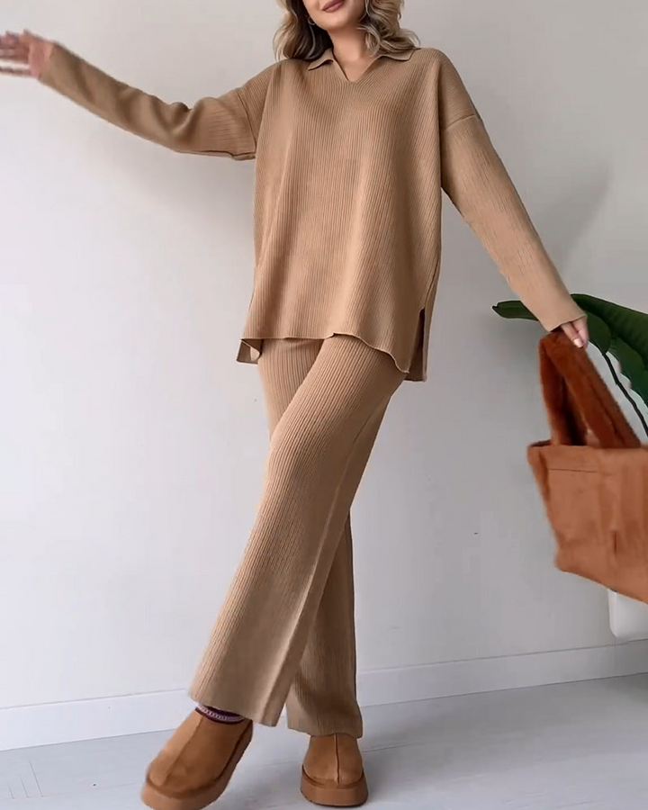 Stickat Co-Ord Set | Wide Leg | Oversized Sweater | Loungewear Set | Co-Ord Set Women