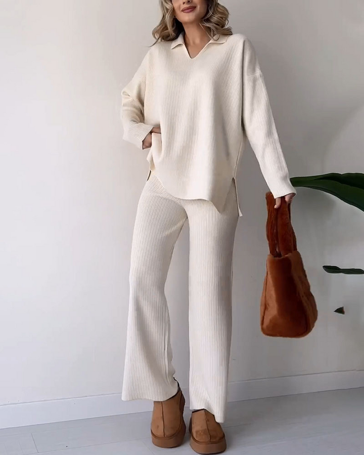 Stickat Co-Ord Set | Wide Leg | Oversized Sweater | Loungewear Set | Co-Ord Set Women