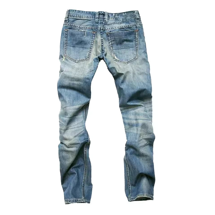 Herrjeans med rak passform och slitna detaljer - Dewey