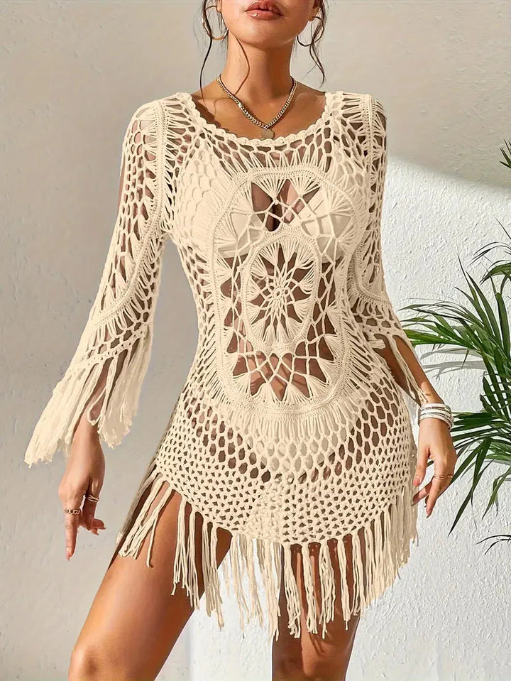 Strandöverdrag - Boho-stil - Långärmad - Bikiniöverdrag - Strandoutfits