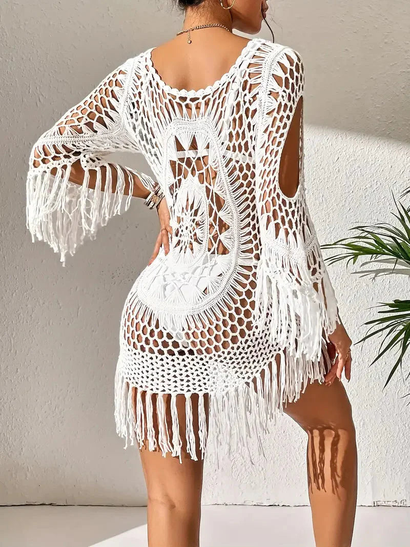 Strandöverdrag - Boho-stil - Långärmad - Bikiniöverdrag - Strandoutfits
