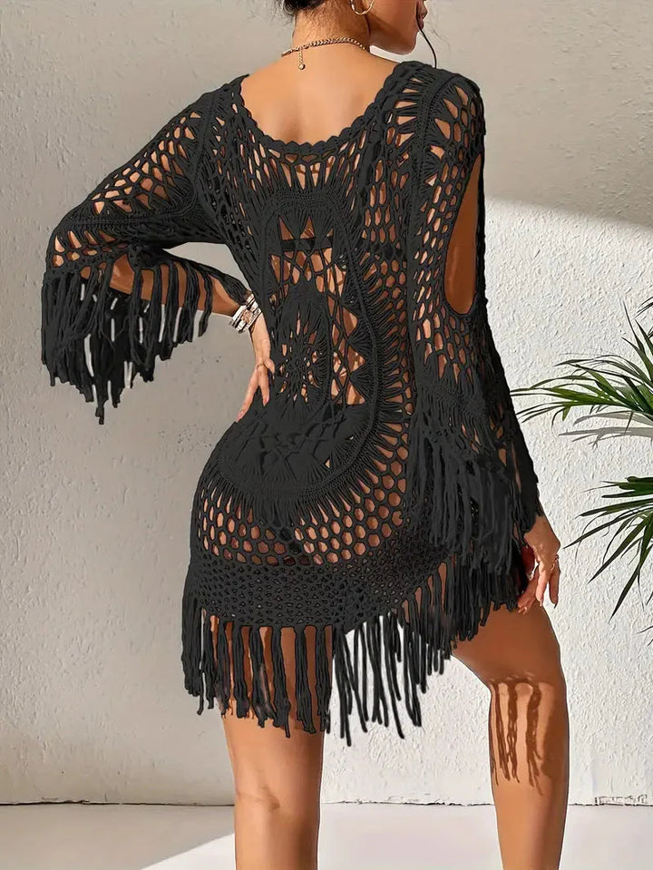 Strandöverdrag - Boho-stil - Långärmad - Bikiniöverdrag - Strandoutfits