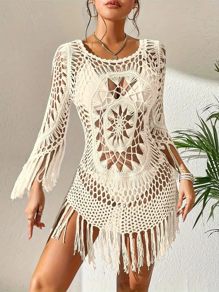 Strandöverdrag - Boho-stil - Långärmad - Bikiniöverdrag - Strandoutfits