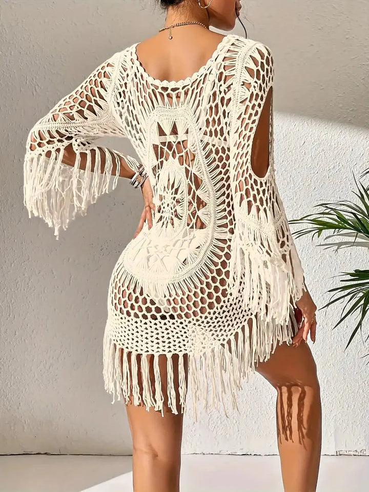 Strandöverdrag - Boho-stil - Långärmad - Bikiniöverdrag - Strandoutfits