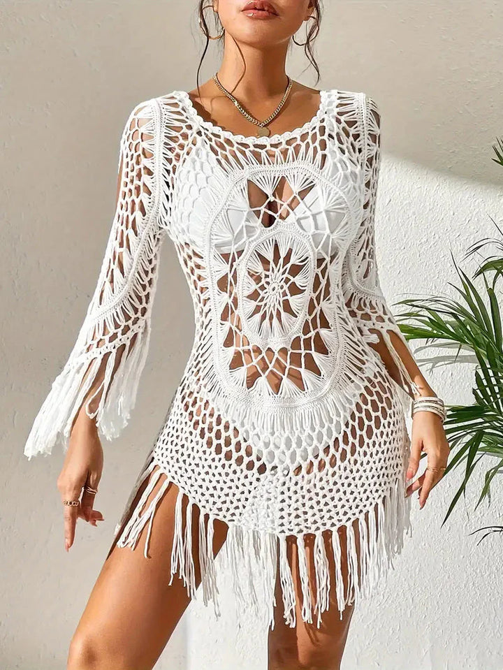 Strandöverdrag - Boho-stil - Långärmad - Bikiniöverdrag - Strandoutfits