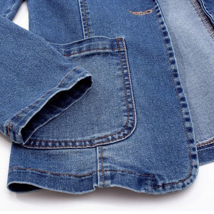 Strukturerad jeansblazer med kavajslag - Alice
