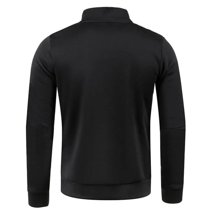 Herrpullover med halv dragkedja i tjockt tyg