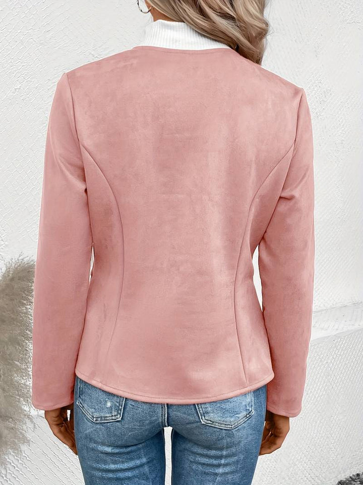 Suede Jacket - Zip-Up - Crew Neck - Sommarjacka - Damjacka