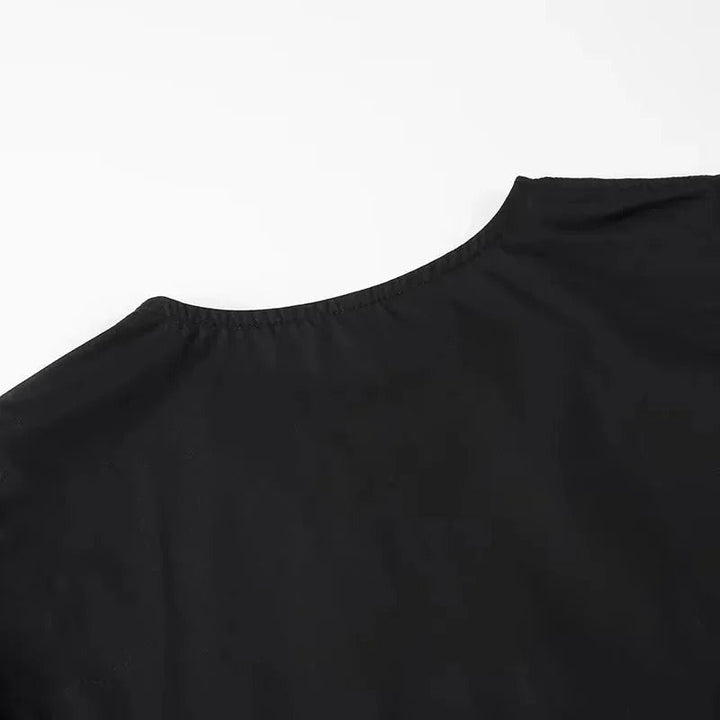 Kvinnors Ruffle Crop Top med Framtid Rosett i Svart/Vit