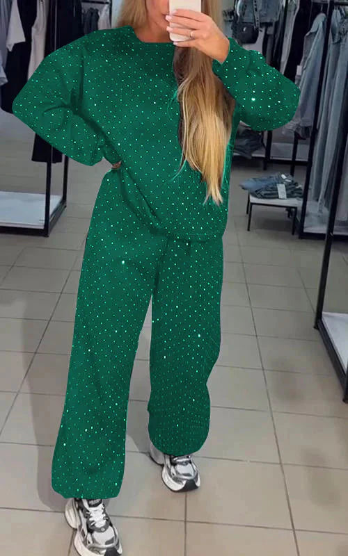 Svettuppsättning - Sparkly - Comfy - Jogger Set - Damkläder