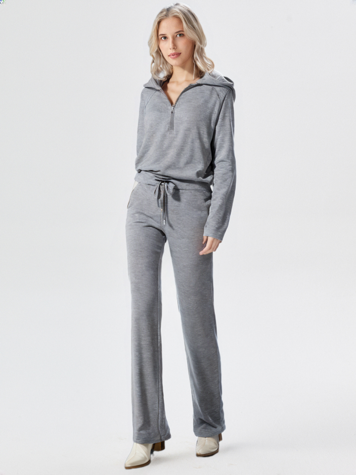 Sweatsuit - Tvådelad träningsoverall med vida ben och joggerset för kvinnor