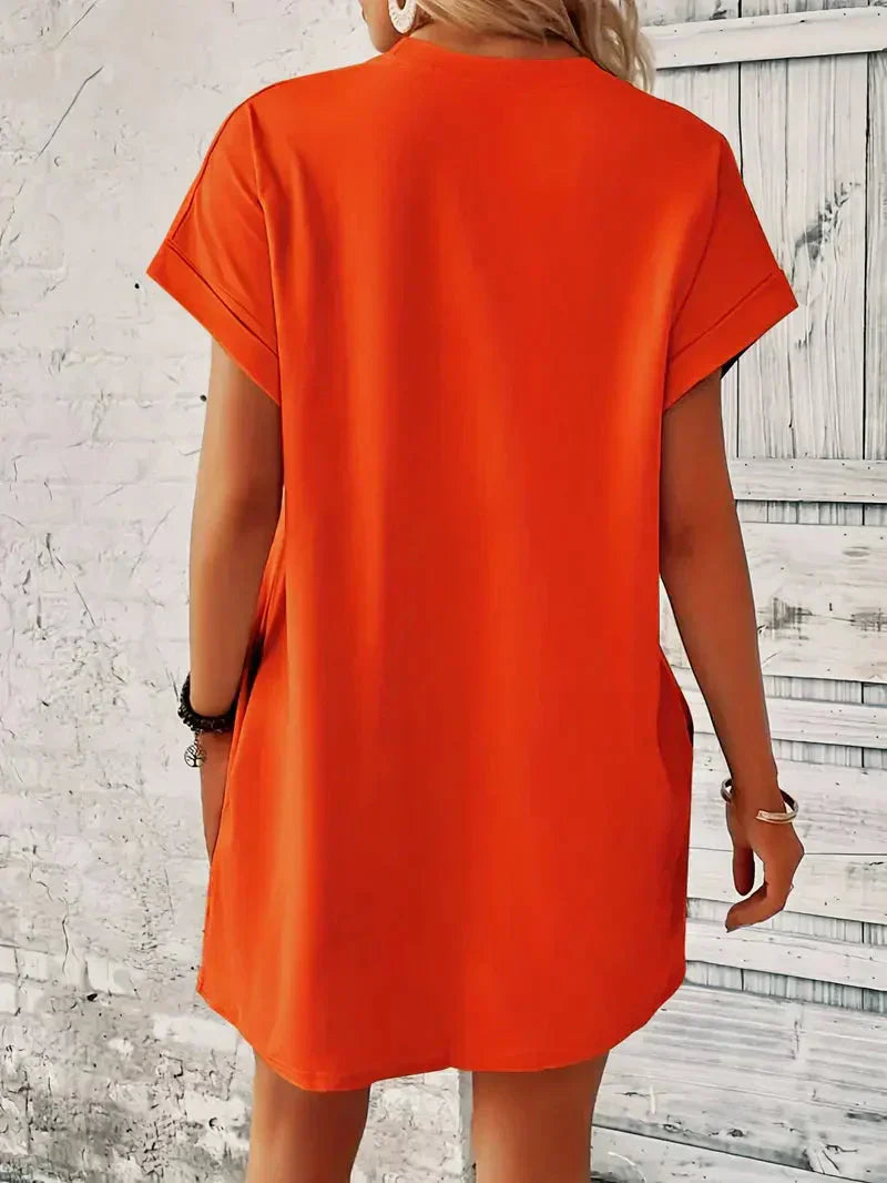 T-shirtklänning – Casual – Löst sittande – Miniklänning – Sommarklänning