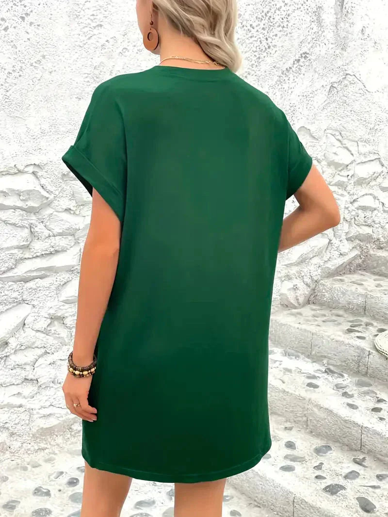 T-shirtklänning – Casual – Löst sittande – Miniklänning – Sommarklänning