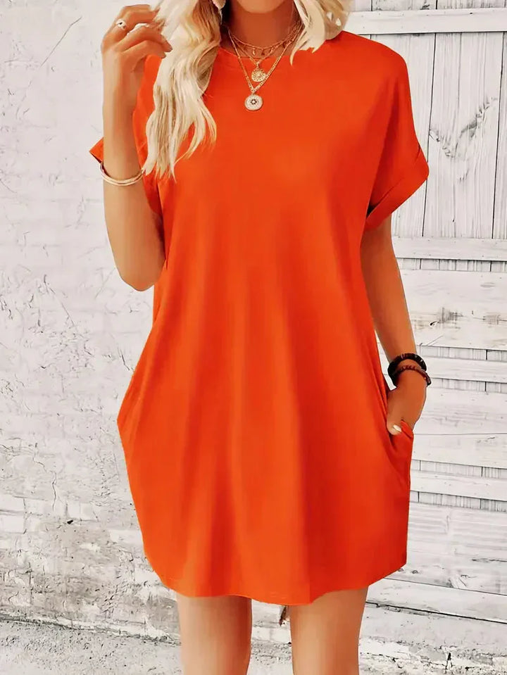 T-shirtklänning – Casual – Löst sittande – Miniklänning – Sommarklänning