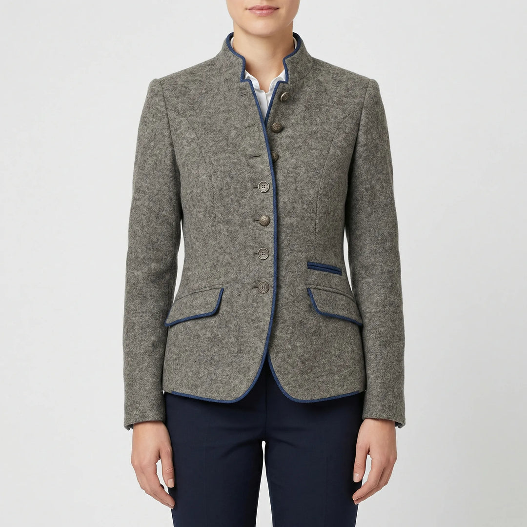 Figursydd damblazer med stående krage - Eliana