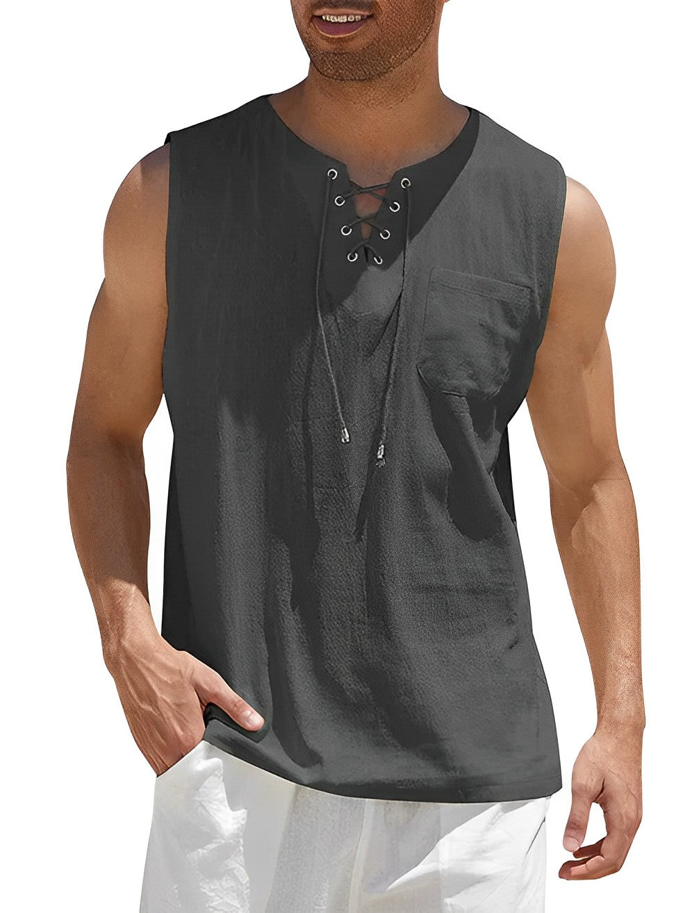 Tank Top - Löst sittande ärmlös topp för män Sommartröja