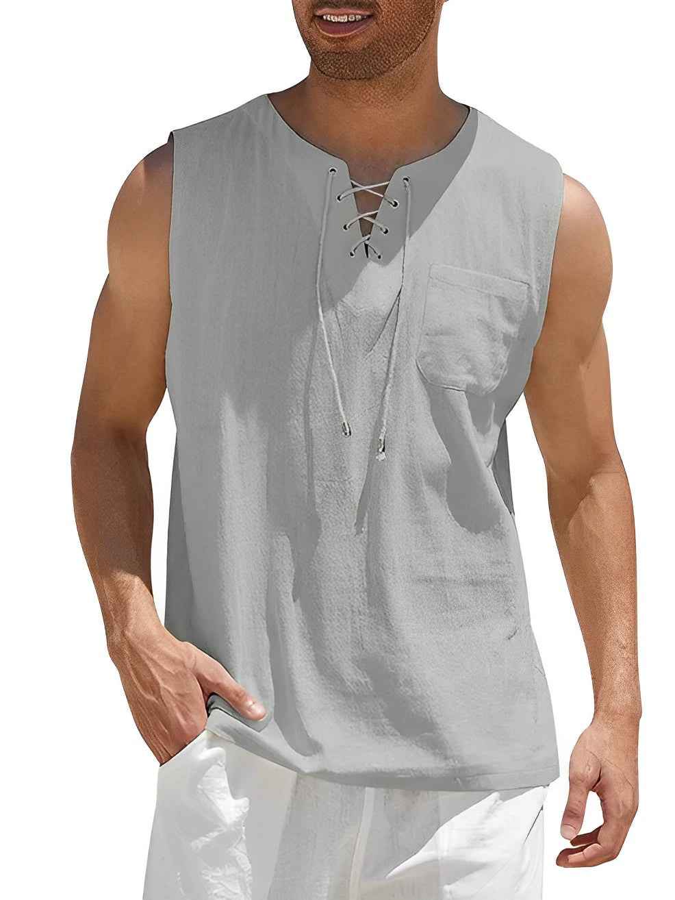 Tank Top - Löst sittande ärmlös topp för män Sommartröja