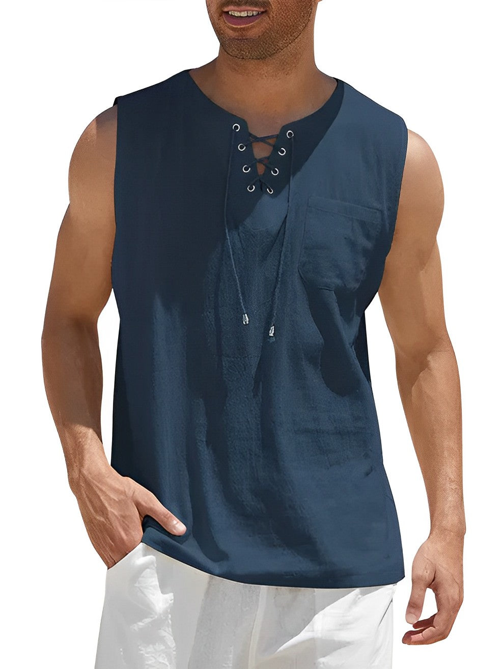 Tank Top - Löst sittande ärmlös topp för män Sommartröja