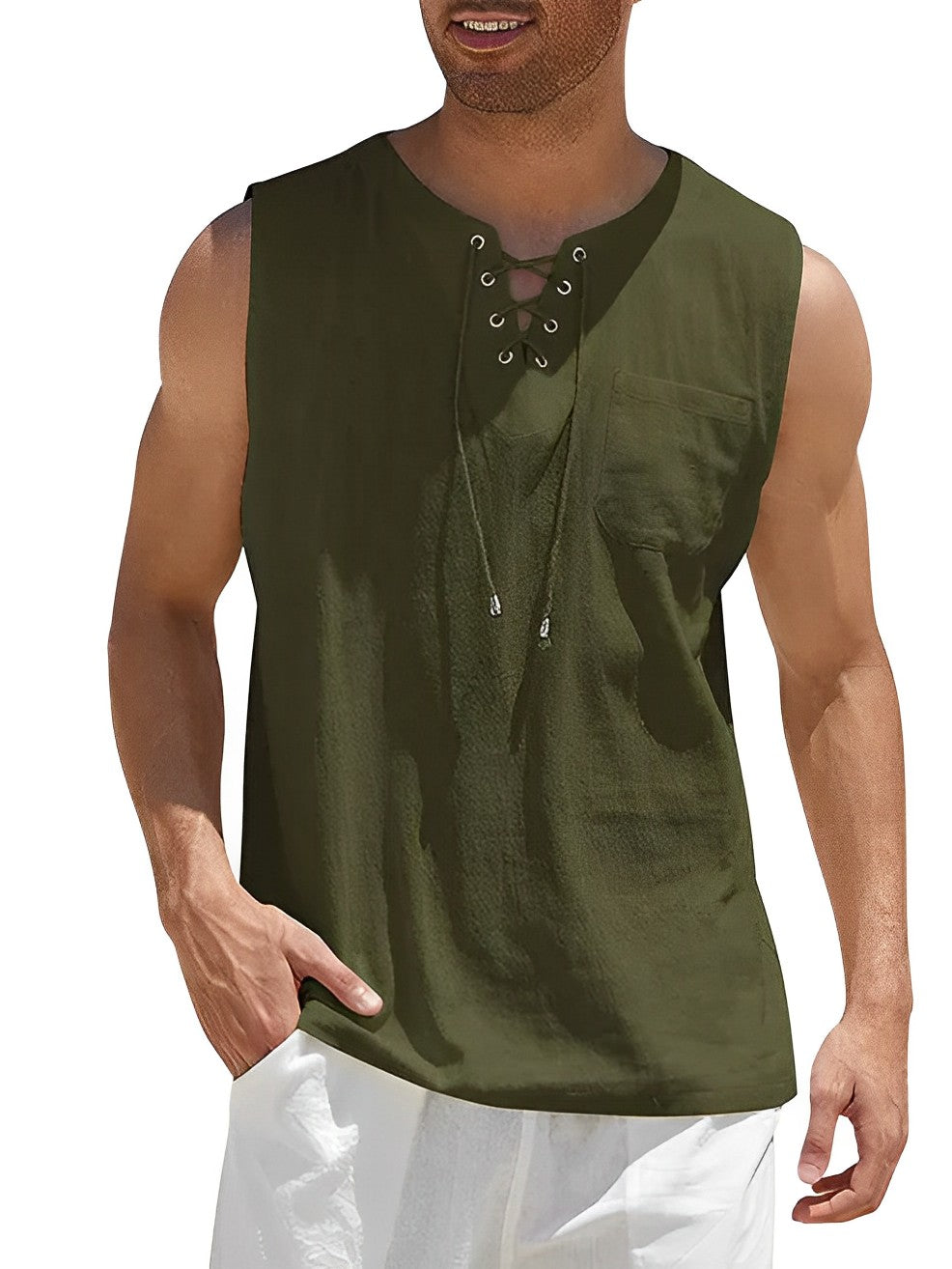 Tank Top - Löst sittande ärmlös topp för män Sommartröja