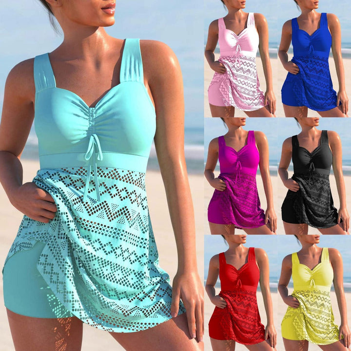 Tankini Set | Tvådelat | Bred rem | Badshorts och badtoppar för damer | Badkläder för damer