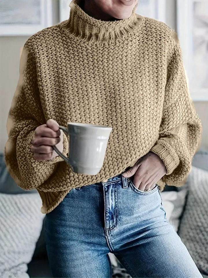 Tatianna Tröja | Stickad pullover med turtleneck för kvinnor