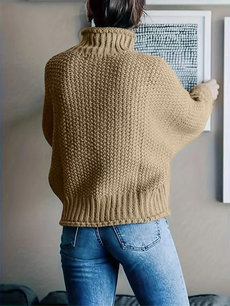 Tatianna Tröja | Stickad pullover med turtleneck för kvinnor