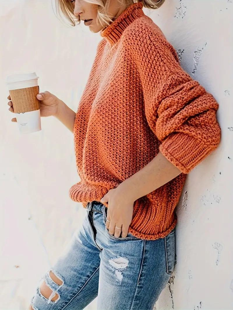 Tatianna Tröja | Stickad pullover med turtleneck för kvinnor
