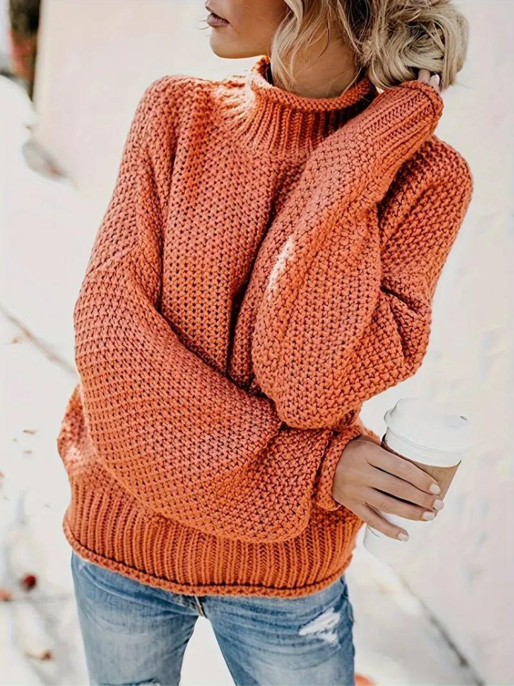 Tatianna Tröja | Stickad pullover med turtleneck för kvinnor