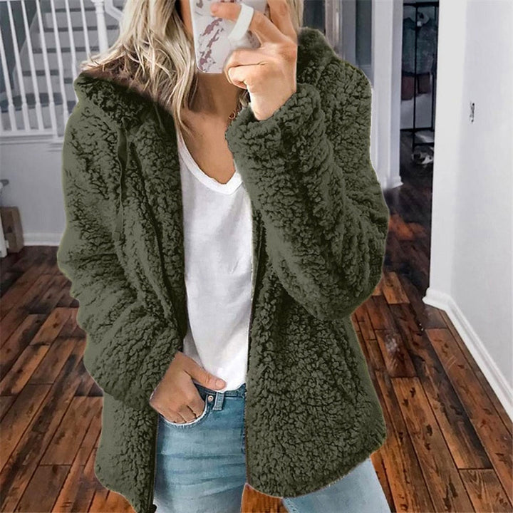 Teddy Cardigan - Zip-Up - Vinter - Fluffig Cardigan - Fleecejacka för kvinnor
