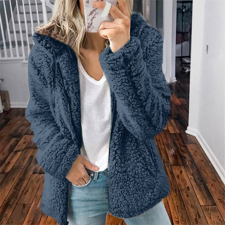 Teddy Cardigan - Zip-Up - Vinter - Fluffig Cardigan - Fleecejacka för kvinnor