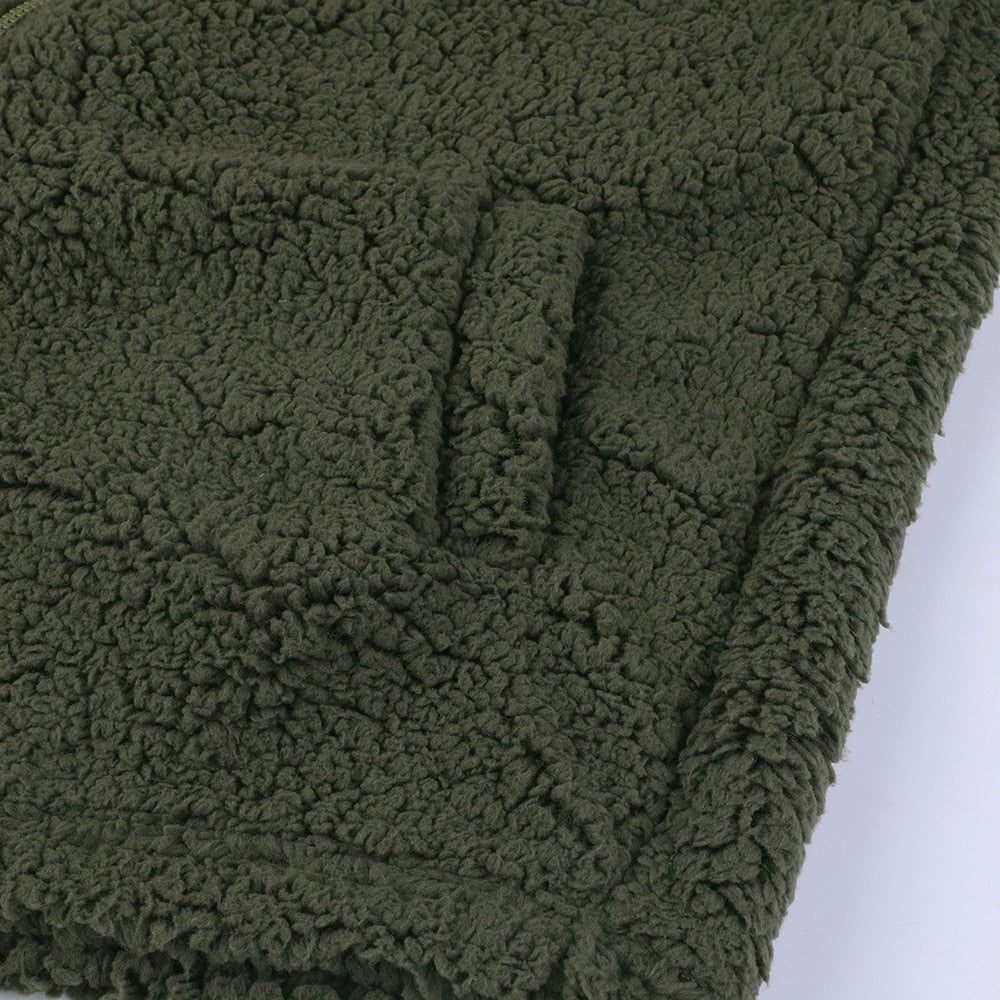 Teddy Cardigan - Zip-Up - Vinter - Fluffig Cardigan - Fleecejacka för kvinnor