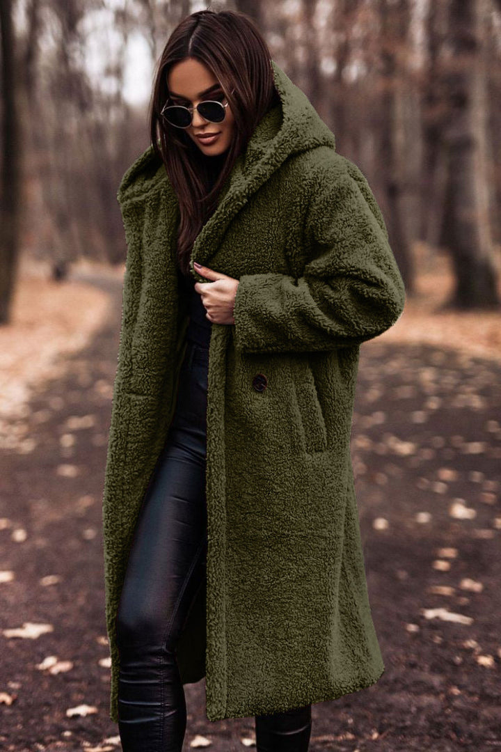 Teddy Coat | Hooded | Faux Fur | Long Coat | Vinterjacka för kvinnor