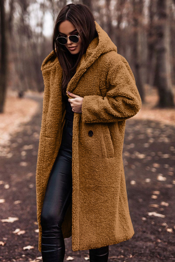 Teddy Coat | Hooded | Faux Fur | Long Coat | Vinterjacka för kvinnor