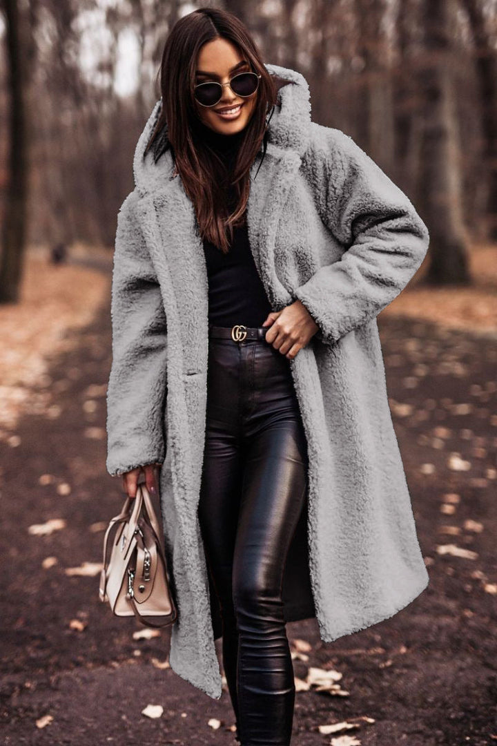Teddy Coat | Hooded | Faux Fur | Long Coat | Vinterjacka för kvinnor