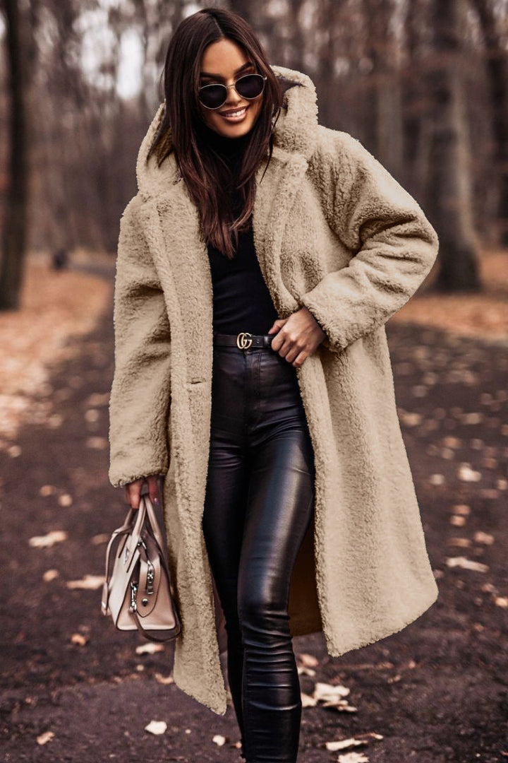 Teddy Coat | Hooded | Faux Fur | Long Coat | Vinterjacka för kvinnor