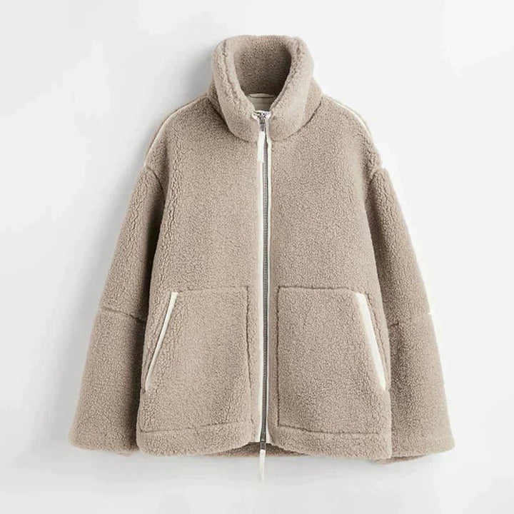 Teddy Fleece Jacka | Zip-Up | Varm | Överdimensionerad Teddy Jacka | Vinterkläder för kvinnor